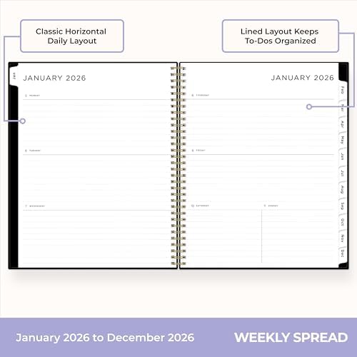 Blue Sky 2026 Weekly & Monthly Planner Calendar, 8.5"x11", Sweetheart Black