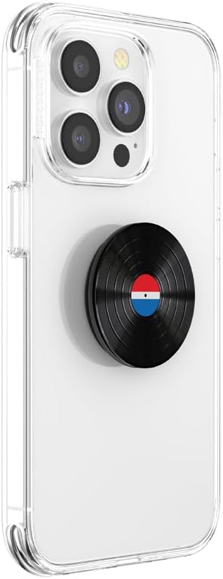 PopSockets Adhesive Phone Grip, Holder- 45 RPM | Secure Comfortable Hold, Anti-Drop, Kickstand, Spinning, Spinner, Backspin, iPad, Removable, Popper