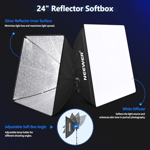 NEEWER Photography Lighting kit with Backdrops, 8.5x10ft Backdrop Stands, UL Certified 5700K 800W Equivalent 24W LED Umbrella Softbox Continuous Lighting, Photo Studio Equipment for Photo Video Shoot