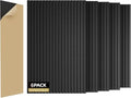 6 Pack Sound Proof Foam Panels for Walls 47.2"x23.6" Large Acoustic Panels Sound Absorbing, Self-Adhesive Soundproof Wall Panels for Home Studio, Office, Recording, Black (6 Pack Black)