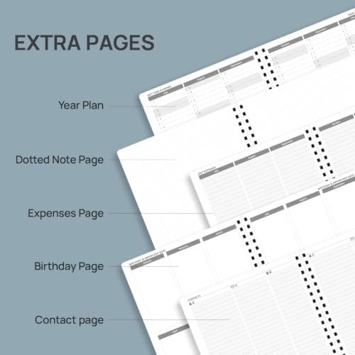 POPRUN 2027 Planner, Large 8.5" x 10.5" Weekly Calendar, Day Planner 2027