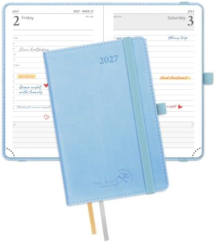 POPRUN 2027 Small Daily Planner One Page Per Day,Pocket Size Daily Calendar
