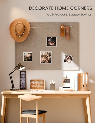 Fluxynara 47.2" x 35.4" Large Bulletin Board, Taupe