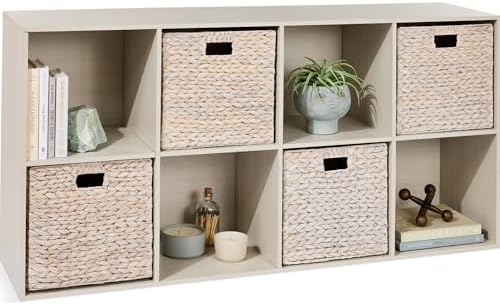 Best Choice Products 8-Cube Storage Organizer, 11in Shelf Opening, Bookcase, Display Shelf, Customizable w/ 3 Removable Back Panels – Whitewash