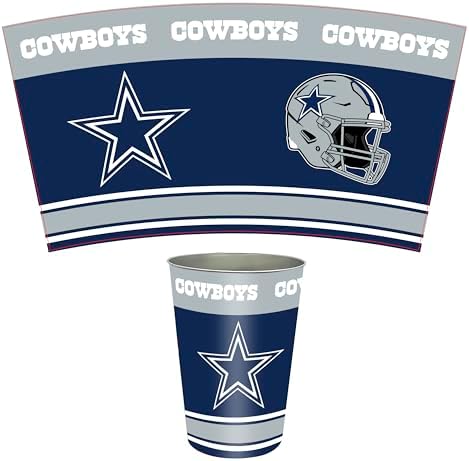 FANMATS 34645 NFL - Dallas Cowboys Wastebasket | Navy Blue | 15"x10.5"x10.5" | Primary Logo, Helmet, & Wordmark