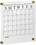 Martha Stewart Grayson 14" Acrylic Dry Erase Wall Calendar, Clear/Black