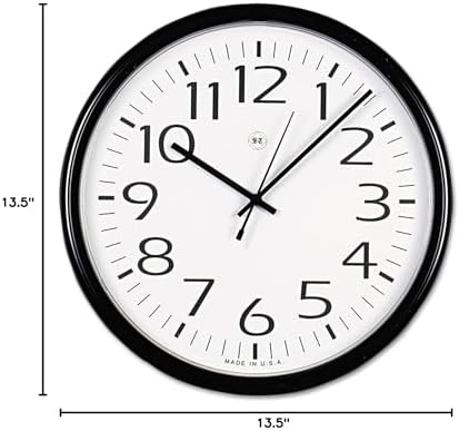 Universal Round Wall Clock, Black, 12 (11641)