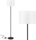 Modern Floor Lamp Simple Design with White Shade & Foot Pedal Switch | 60" Black Floor Lamp(Without Bulb), Tall Lamps for Living Room Bedroom Office Dining Room Kitchen