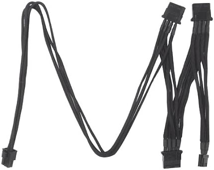 SilverStone Black Sleeved PSU Cable for Three 4-Pin Molex & One 4-Pin Floppy adapter PP06B-3PER10F