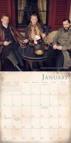 Outlander 2026 Mini Wall Calendar, TV Series Romance & Historical Drama, 7" x 7"