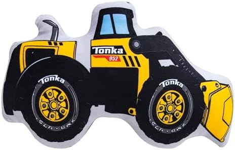 Northwest Hasbro Tonka Compactor Cloud Pillow, Plush Comfort for Kids Adults, Bedroom Playroom Decor, Spot Clean, 12 Inch