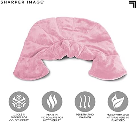 Sharper Image Heated Neck&Shoulder Wrap-Microwavable Warm&Cooling Plush Pad,Scented Aromatherapy (100% Natural Lavender_&Herb Spa Blend),Pain Tension Headache Relief Therapy,Gift for Women (Pack of 8)