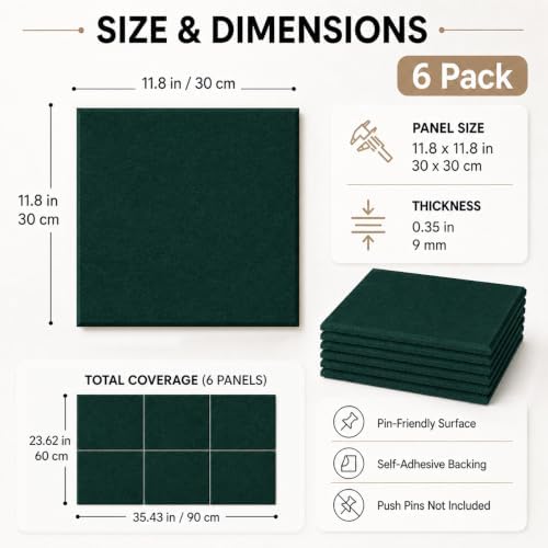 Felt Bulletin Board Tiles, Large Cork Board Alternative,24 x 36 in