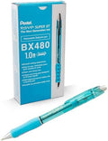 Pentel RSVP Super RT Ballpoint Pen, (1.0mm) Medium Line, Sky Blue Ink, Box of 12 (BX480-S)