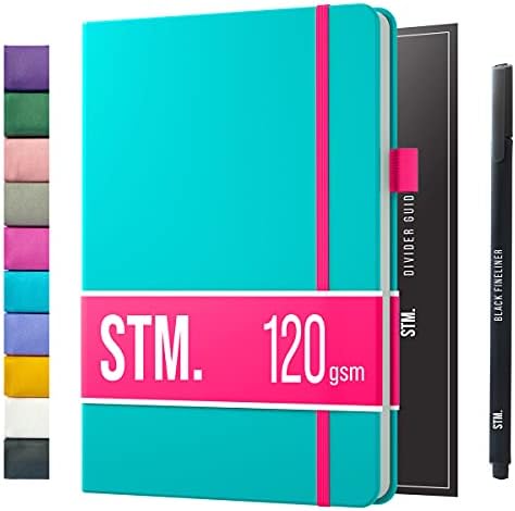 Bullet Dotted Journal Dot Grid Notebook | A5 Daily Journaling Notebooks for Personal Writing, Work, Women | 120gsm Thick Paper, Hard cover, Lay Flat Binding | 5x7 Journals Cuaderno Libretas de apuntes