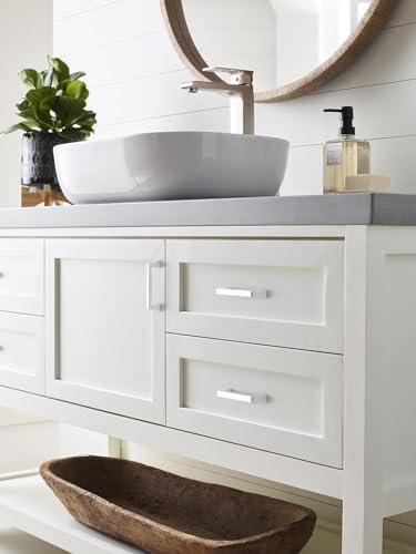 Amerock | Cabinet Pull | Polished Chrome | 3-3/4 inch (96 mm) Center to Center | Blackrock | 1 Pack | Drawer Pull | Drawer Handle | Cabinet Hardware