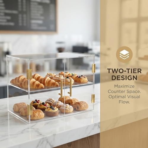 2 Tiers Countertop Bakery Display Case