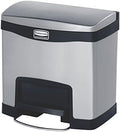 Rubbermaid Commercial Products Slim Jim Front Step-On Trash Can, 4-Gallon, Black Stainless Steel, Hands-Free Garbage Can/Container for Home/Kitchen/Office/Restaurant