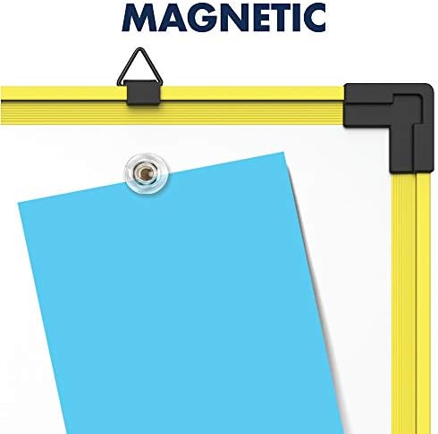 Quartet Dry Erase Whiteboard, Magnetic White Board, 18" x 24", Plastic Frame, Industrial Yellow (724120)
