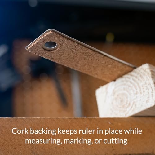 WA Portman Metal Ruler 24'', 10pc Corkback Stainless Steel, Metric Ruler