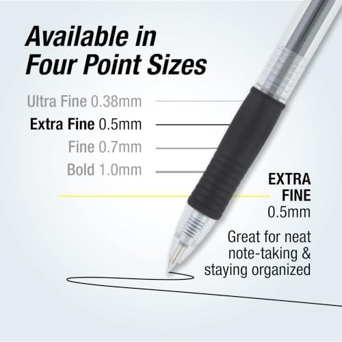 PILOT G2 Extra Fine Point Black Gel Ink Pens, Dozen Box, 31002