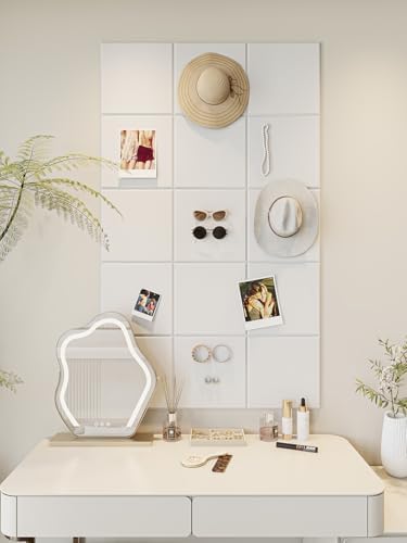 Thick Felt Pin Board Tiles 15 Pack, 11.8x11.8 Bulletin Board for Wall