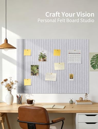 48" x 48" Cork Board Alternative, 16 Pack Felt Bulletin Board Tiles with 30 Adhesive Tabs Wall Push Pin Board for Office Classroom Bedroom Decor
