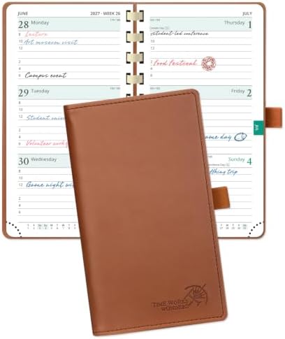 POPRUN 2027 Pocket Planner (Slim 3.5'' x 6.5'') Weekly and Monthly Calendar