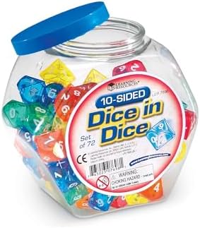 Learning Resources 10-Sided Dice In Dice, Set of 72