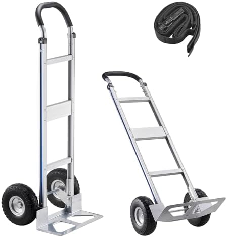 VEVOR Heavy Duty Hand Truck 500 lbs 10 in Wheels Aluminum Moving Dolly