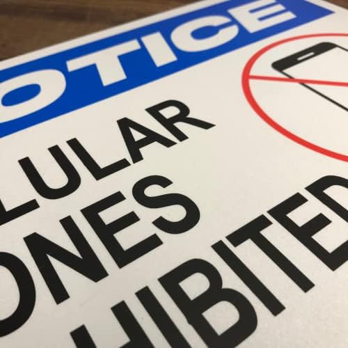 TRADESAFE Cellular Phones Prohibited - No Cell Phone Use Sign, Quick Install Aluminum Safety Sign, Light Reflective, UV-Resistant, Waterproof Signs for Business, 14” X 10” No Cell Phone Sign