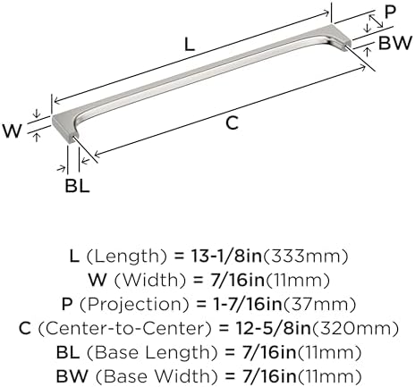 Amerock 12-5/8" Merced Polished Nickel Drawer Pull