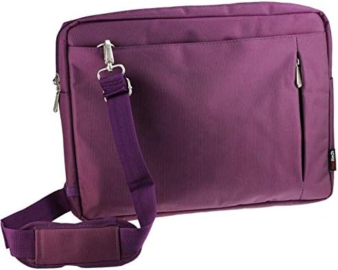 Navitech Purple Sleek Premium Water Resistant Shock Absorbent Messenger Bag Compatible With TintZone LCD Writing Tablet 10 Inch
