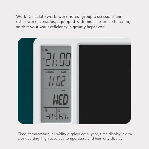 Drawing Tablet, 10 Inch Rechargeable LCD Writing Doodle Board, Digital Clock Calendar with Erasable One Key for Office Business Home (White)