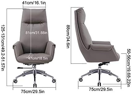 Office Chair Desk Chair Armrest Swivel Roll High Back PU Leather Computer Chair Adjustable Ergonomic Task Chair (A Technology Leather No Massage)