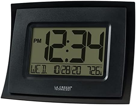 La Crosse Technology WT-8002U-B-INT Digital Black Clock with Indoor Temperature
