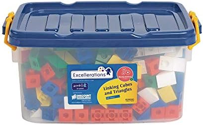 Excellerations Linking Cubes and Triangles - 360 Pieces, Ages 3+, PreK+