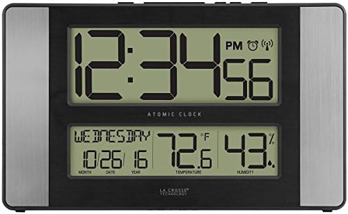 La Crosse Technology 513-1417H-AL-INT Atomic Clock with Temperature & Humidity