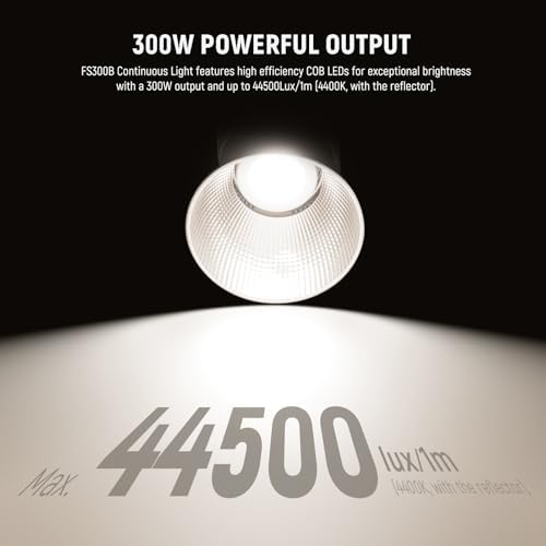 NEEWER FS300B 300W LED Studio Video Light, Bi Color COB Continuous Lighting with 2.4G/APP Control 44500Lux/1m 2700K-6500K CRI97+, 12 Scenes, Bowens Mount Spotlight for Photography Recording Streaming