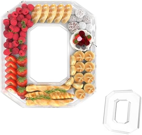 11" Acrylic Letter Charcuterie Tray,Fillable Alphabet & Number Box(Letter O)