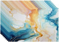 Batmerry Fluid Art with Flowing Lines Linen Placemats Set of 8, Abstract Colorful Washable Table Mats for Kitchen Table Thickened Heat Insulation Dining Set Indoor Outdoor 12X18 in