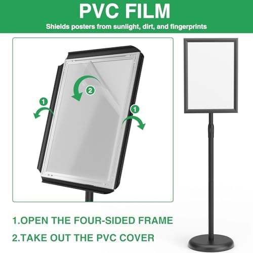 GUOHONG Sign Stand 8.5x11 Inch, Adjustable Floor Standing Sign Holder