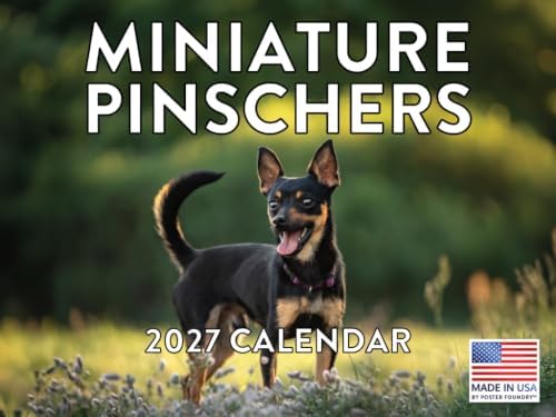 Miniature Pinscher Calendar 2027 Monthly Wall Calender 12 Month