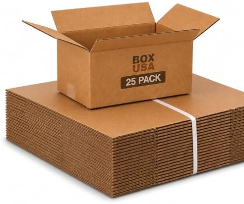 BOX USA Moving Boxes Holds 65lbs, 15"L x 10"W x 6"H (25-Pack) Small - Corrugated Cardboard Box for Shipping, Mailing, Packing, Packaging and Storage