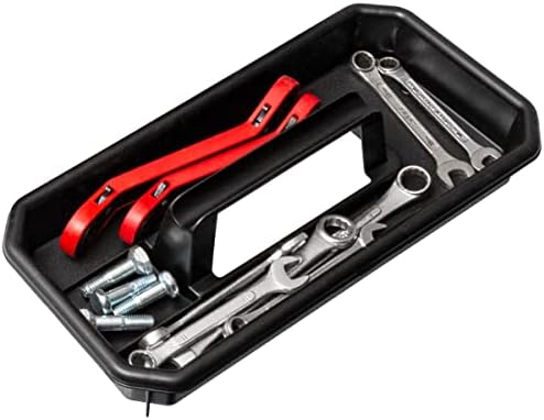 Akro-Mils 14" Plastic Toolbox with Removable Tray,Steel Latch & Padlock Eye,Industrial-Grade Tool Box for Tools,Crafts,First Aid & Hobby Supplies, 14"x8"x8",Made in USA, Black (09514) (Pack of 6)