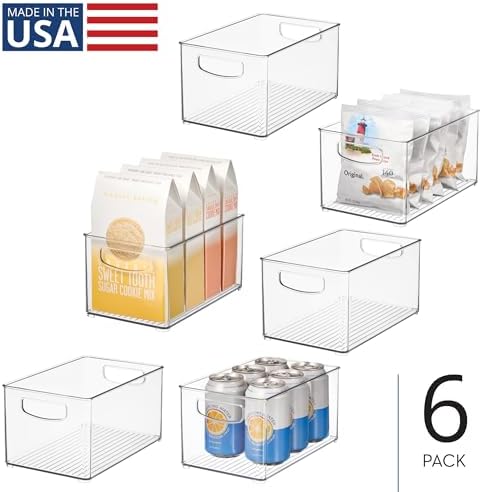 iDesign Stackable Clear Plastic Bin, 6-Pack