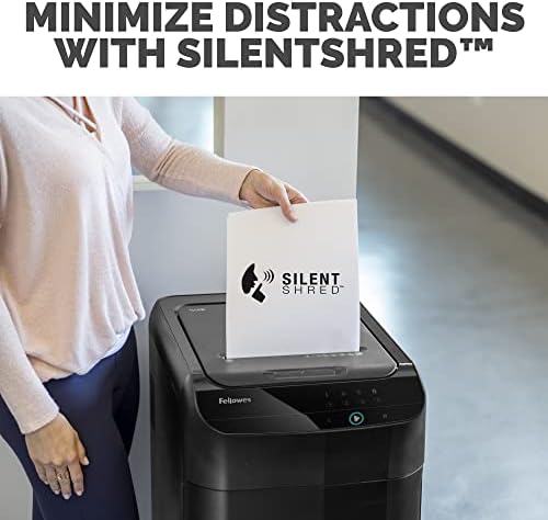 Fellowes AutoMax 550C Cross Cut, Auto Feed 2-in-1 Heavy Duty Commercial Paper Shredder with SilentShred (4963001)