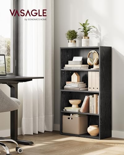 VASAGLE 4-Tier Bookshelf, Storage Organizer, 23.6 x 9.5 x 42.4 Inches