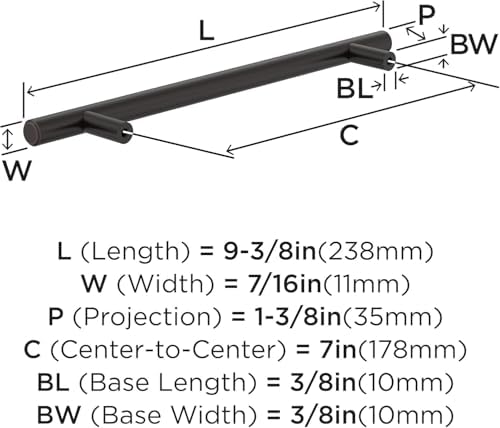 Amerock 10 Pack 7" Bar Pulls Oil-Rubbed Bronze Drawer Pull