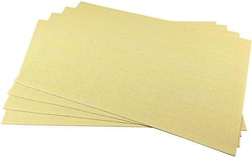 WAZAIGUR Placemats Crisscross Woven Vinyl Place Mats Set of 4 Yellow